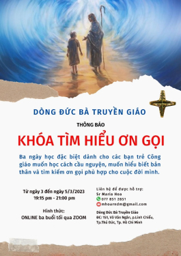 Khóa tìm hiểu ơn gọi - năm 2023 - Dòng Đức Bà Truyền Giáo