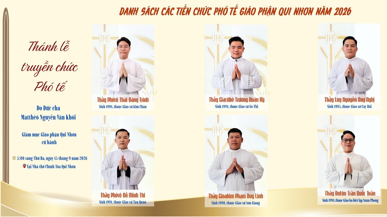 Thánh lễ Truyền chức Phó tế Giáo phận Qui Nhơn 2026